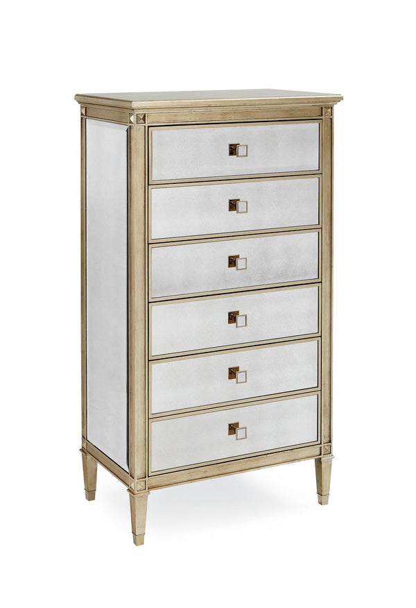 Five drawers stand in style in this tall slender chest
