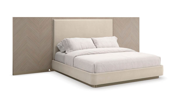 classic bed with calming neutral palette