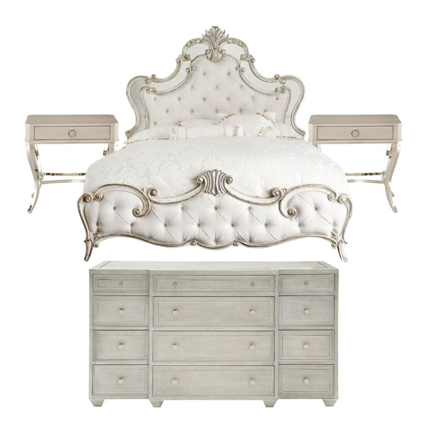 SANCTUARY KING BED, CRITERIA DRESSER AND TWO NIGHTSTANDS